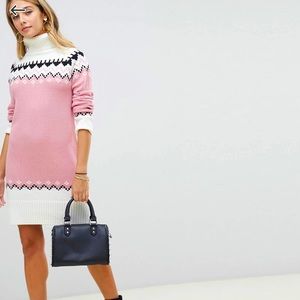 Fashion United Knitted Dress With Fairisle Pattern
